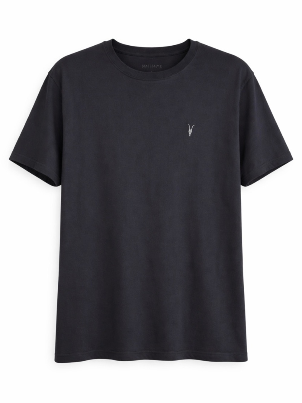 All Saints Black Crewneck Logo Tee